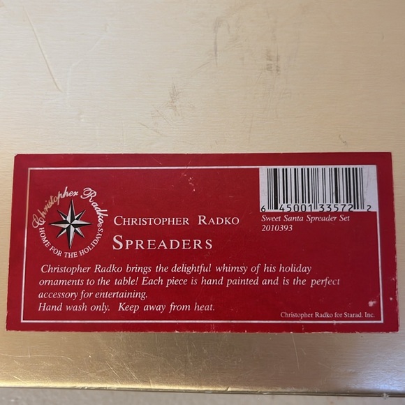 🟣 Christopher Radko cheese/ pate spreaders Santa Christmas - Picture 3 of 5